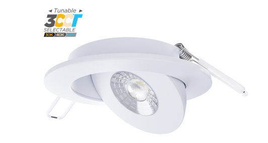 PORTOR 4” Round Recessed Floating Gimbal Downlight 3CCT