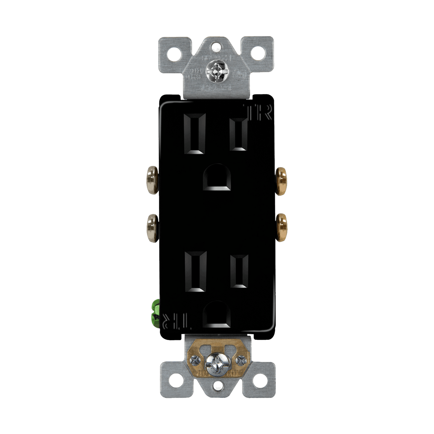 Residential Grade 15A Decorator Style Self-Grounding Tamper-Resistant Duplex Receptacle