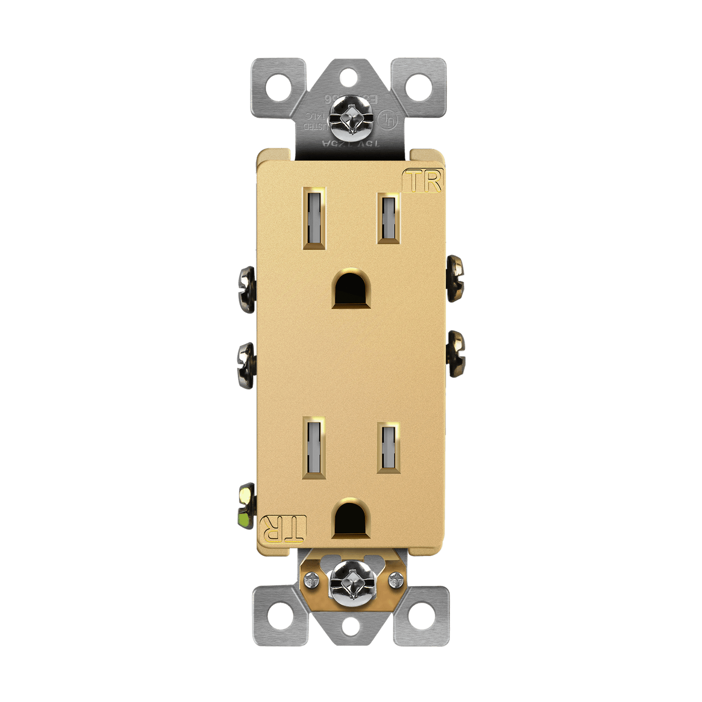 Residential Grade 15A Decorator Style Self-Grounding Tamper-Resistant Duplex Receptacle