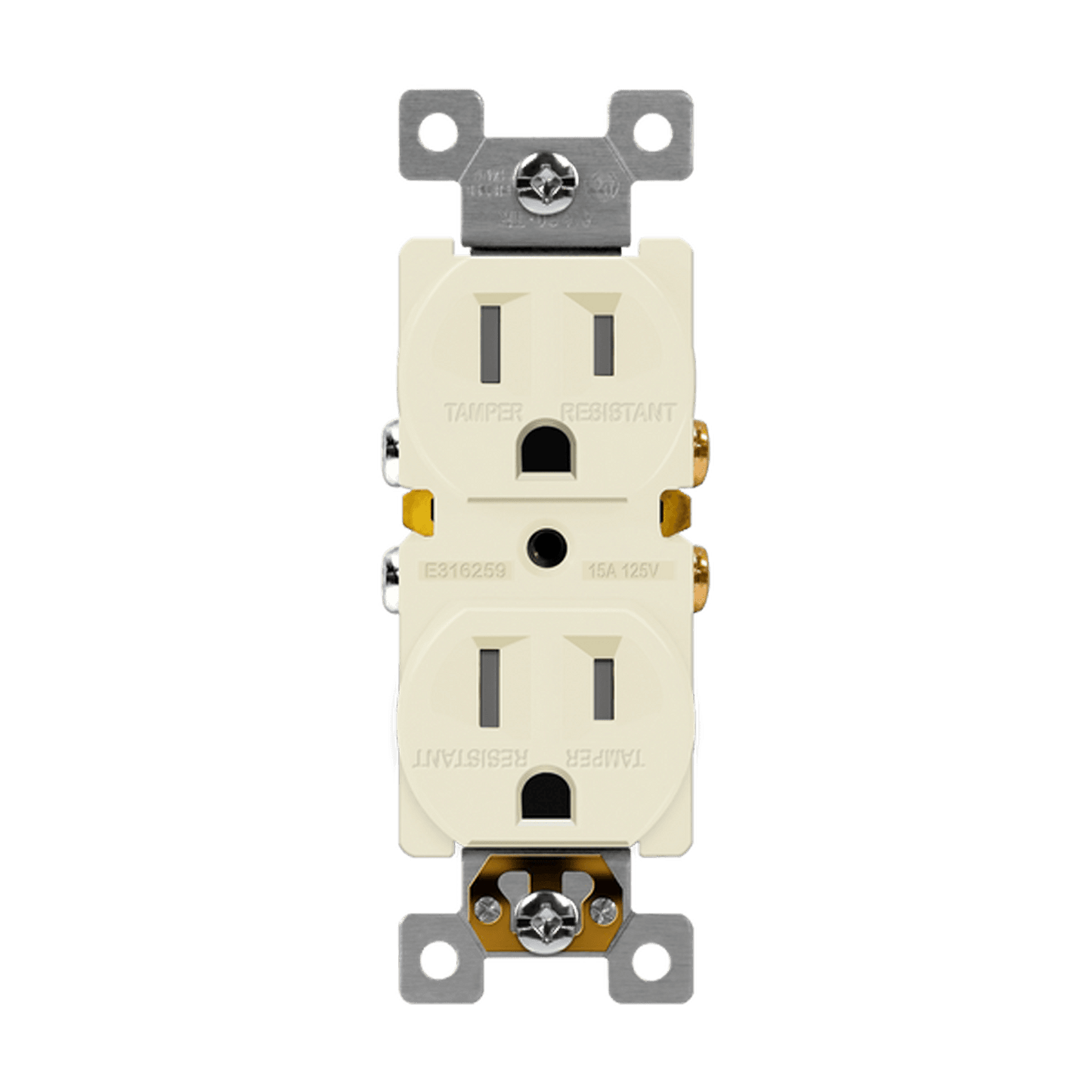 Residential Grade 15A Tamper-Resistant Duplex Receptacle