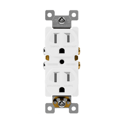 Residential Grade 15A Tamper-Resistant Duplex Receptacle