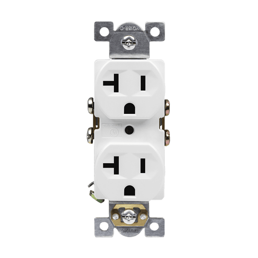 ENERLITE Commercial Grade 20A Duplex Receptacle WHITE