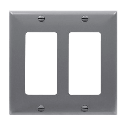 Decorator/GFCI Two-Gang Wall Plate, Mid-Size