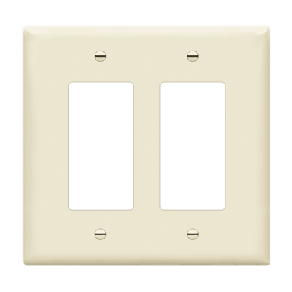 Decorator/GFCI Two-Gang Wall Plate, Mid-Size