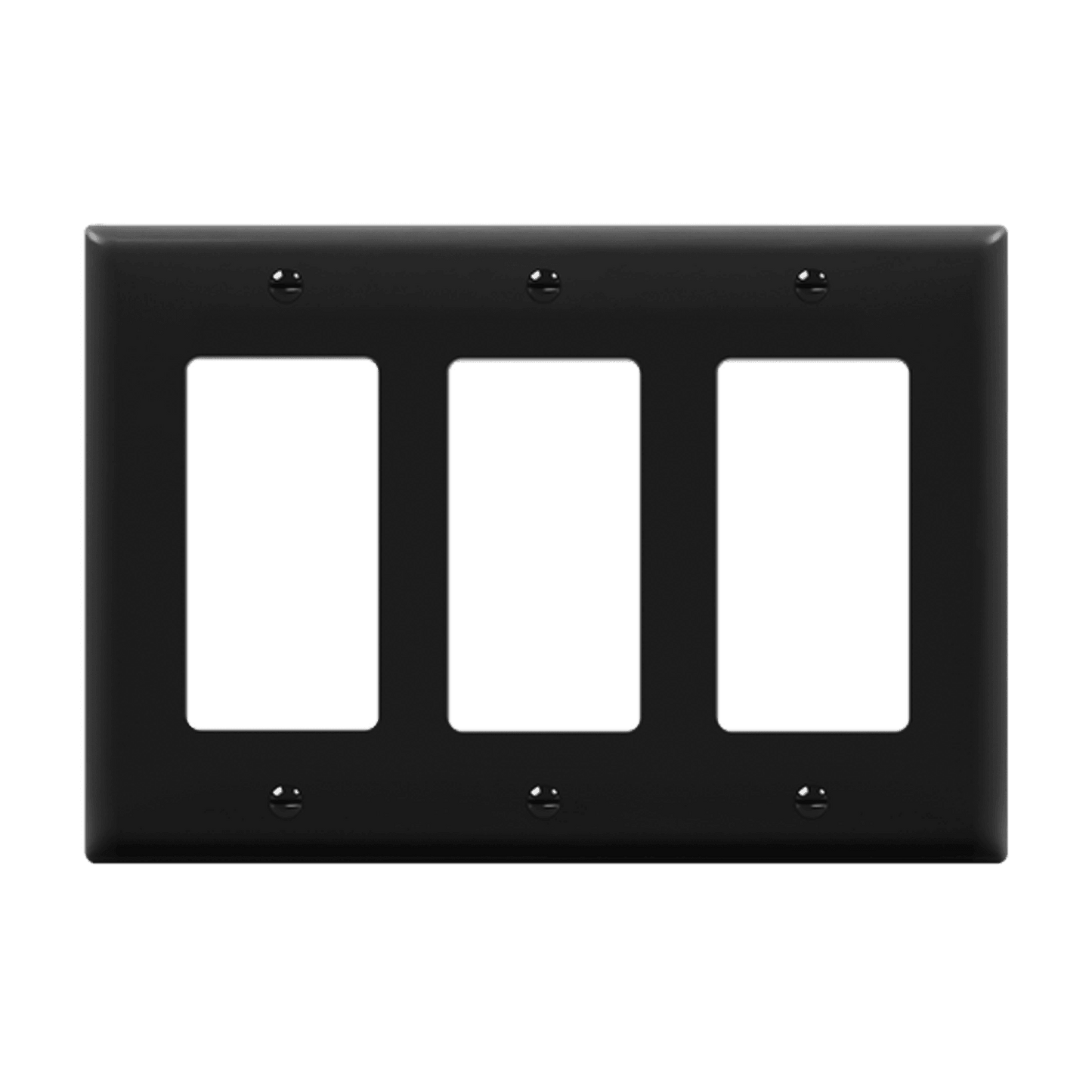 Decorator/GFCI Three-Gang Wall Plate, Mid-Size