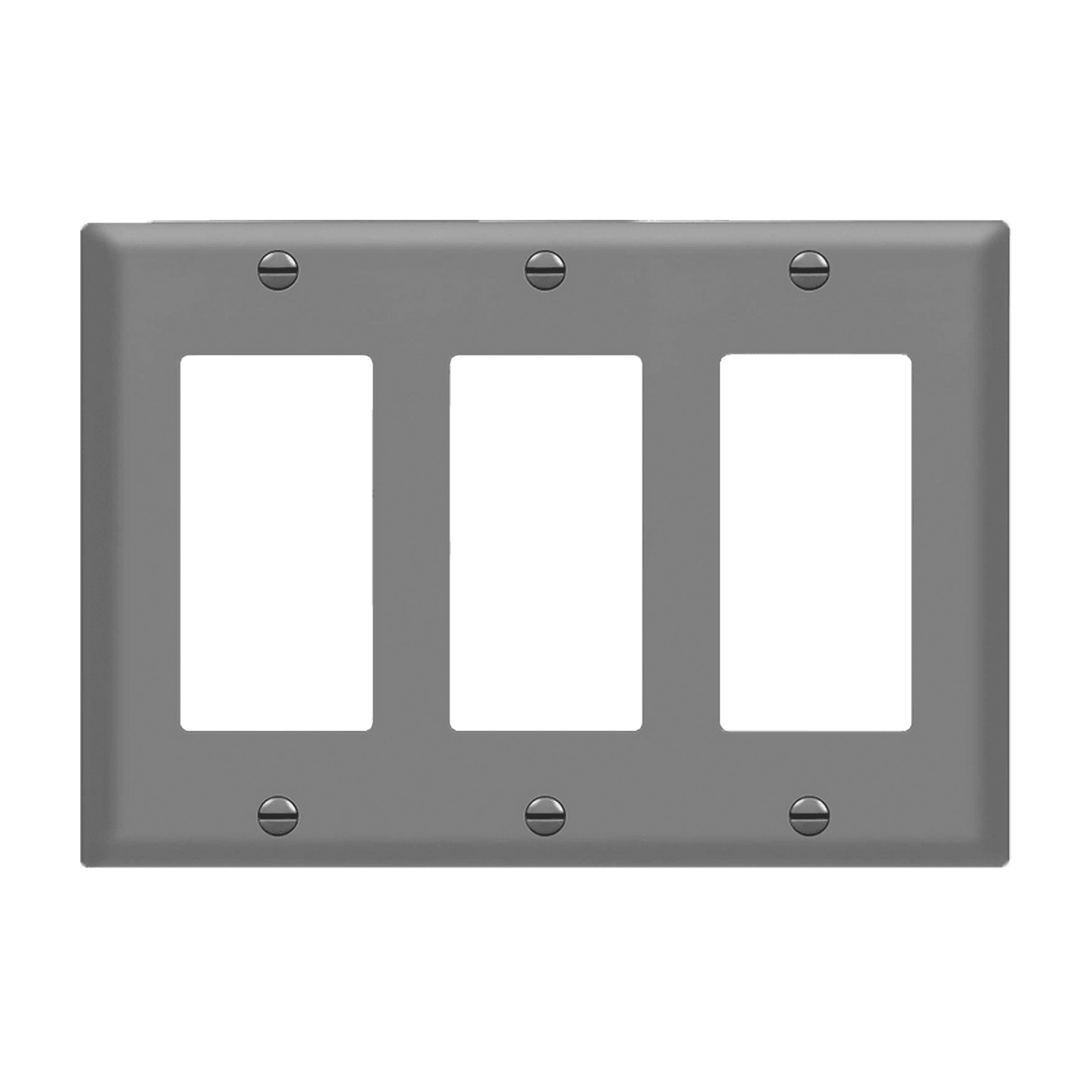 Decorator/GFCI Three-Gang Wall Plate, Mid-Size