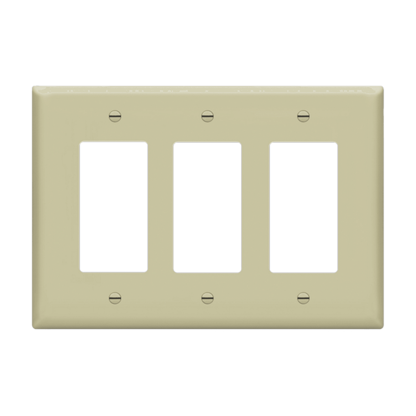 Decorator/GFCI Three-Gang Wall Plate, Mid-Size