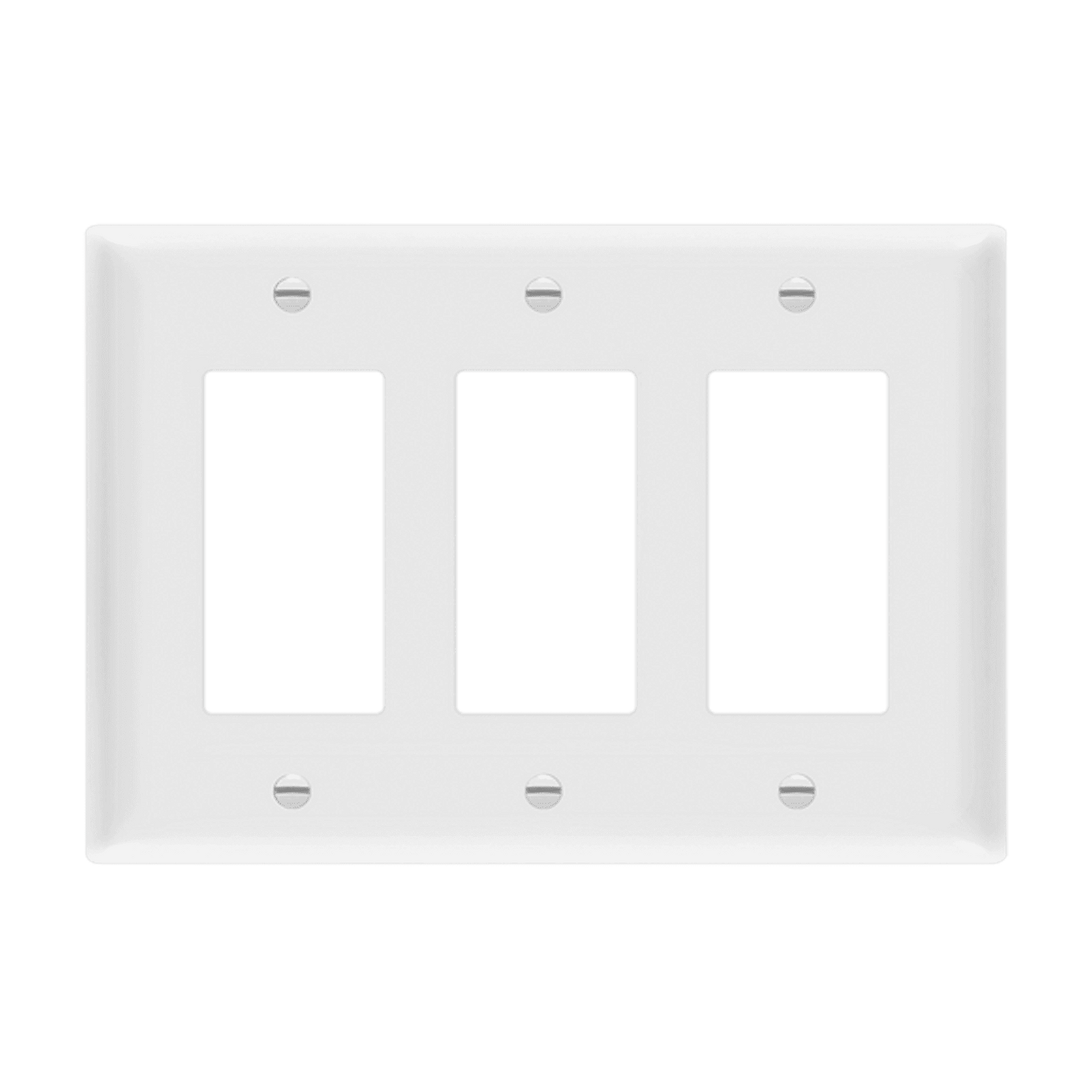 Decorator/GFCI Three-Gang Wall Plate, Mid-Size