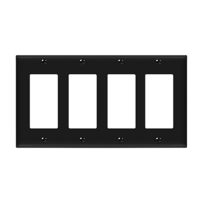 Decorator/GFCI Four-Gang Wall Plate, Mid-Size