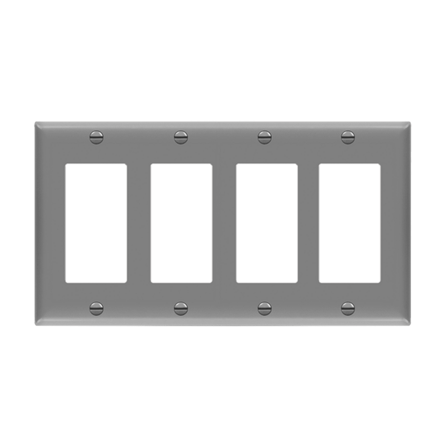 Decorator/GFCI Four-Gang Wall Plate, Mid-Size