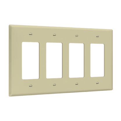 Enerlites 8834M Decorator/GFCI Four-Gang Wall Plate, Mid-Size