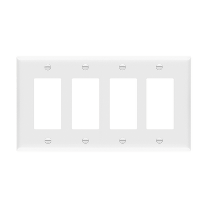 Decorator/GFCI Four-Gang Wall Plate, Mid-Size