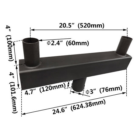 BRACKET LOW PROFILE BULLHORN 2 TENONS