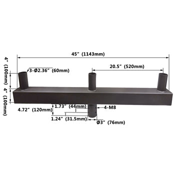 BRACKET LOW PROFILE BULLHORN WITH 3 TENONS