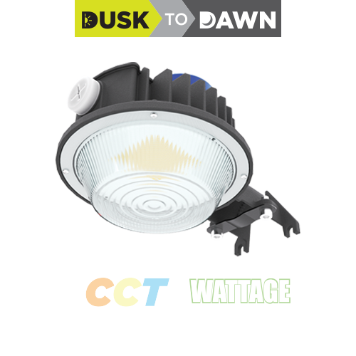 Dusk-to-Dawn Barn Light with CCT and Wattage Selector