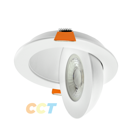 PORTOR LIGHTING 4” Round Can-less Floating Gimbal Downlight with CCT Selector