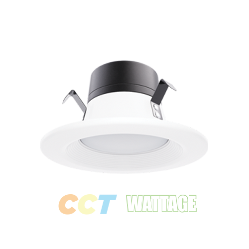 PORTOR LIGHTING 4” LED Baffle Retrofit Recessed Downlight with CCT and Wattage Selector