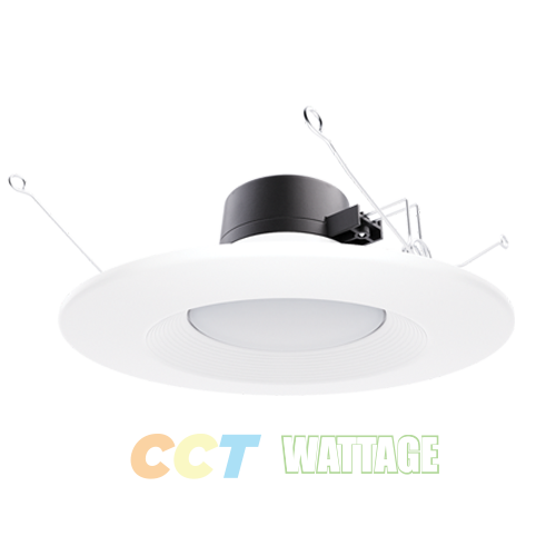 PORTOR LIGHTING 5”/6” LED Baffle Retrofit Recessed Downlight with CCT and Wattage Selector