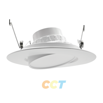 PORTOR LIGHTING 6” Gimbal Retrofit Kit Downlight with CCT Selector 27K/3K/35K/4K/5K