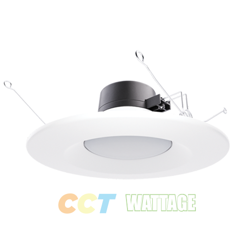 PORTOR LIGHTING 5”/6” LED Smooth Retrofit Recessed Downlight with CCT and Wattage Selector