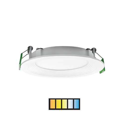 PORTOR LIGHTING 4" Round LED Slim Baffle Recessed Downlight with CCT Selector