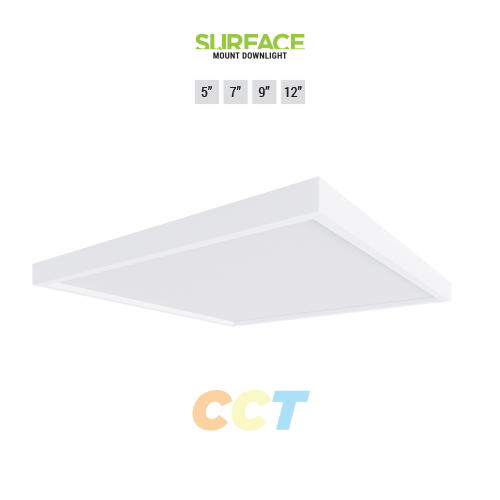 PORTOR LIGHTING Square LED Surface Mount Downlight with Multiple CCT