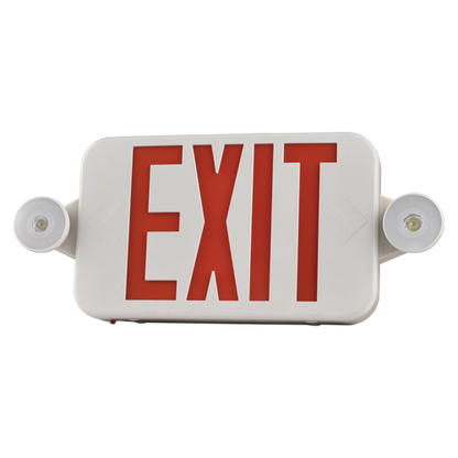 PORTOR LIGHTING Round Bi-Color Slim Exit Sign and Emergency Light Combo