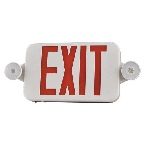 PORTOR LIGHTING Round Bi-Color Slim Exit Sign and Emergency Light Combo