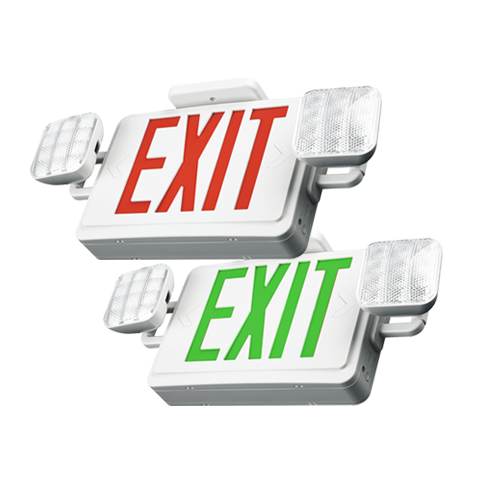 PORTOR LIGHTING Bi-Color Exit Sign and Emergency Light Combo