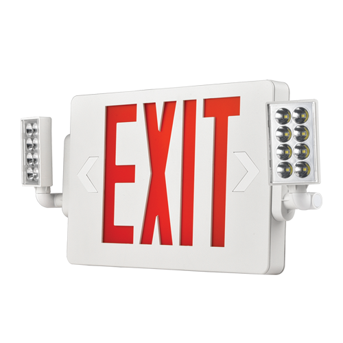 Ultra-Slim Exit Sign and Emergency Light Combo