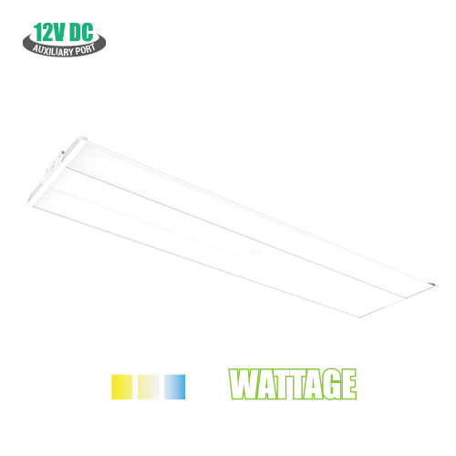 PORTOR LIGHTING 4' Twin Lens Linear High Bay with CCT and Wattage Selector 255W/310W/400W