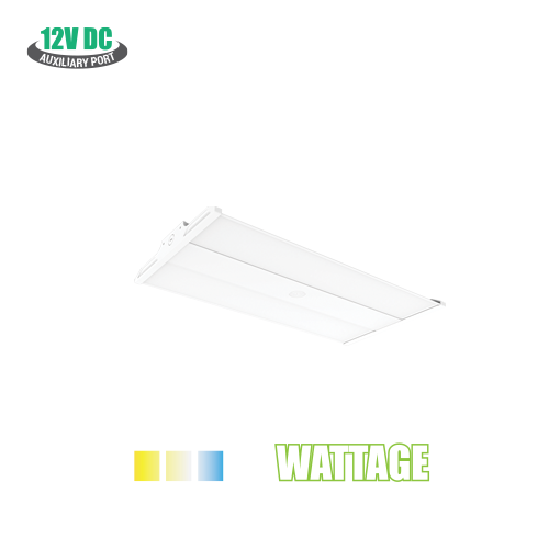 PORTOR LIGHTING 2' Twin Lens Linear High Bay with CCT and Wattage Selector