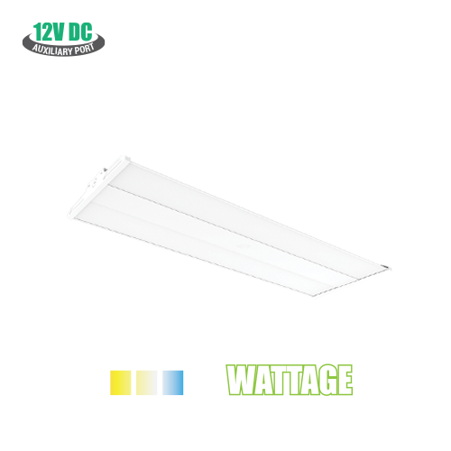 PORTOR LIGHTING 3' Twin Lens Linear High Bay with CCT and Wattage Selector 170W/210W/255W