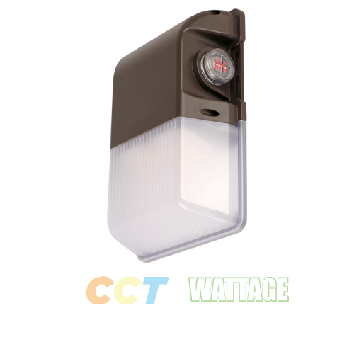 PORTOR LIGHTING Mini Wall Pack with CCT and Wattage Selector